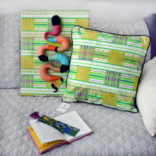 Load image into Gallery viewer, Green Kente Wax cushion cover