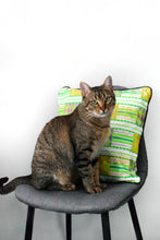 Load image into Gallery viewer, Green Kente Wax cushion cover