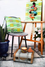 Load image into Gallery viewer, Green Kente Wax cushion cover