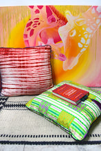 Load image into Gallery viewer, Green Kente Wax cushion cover