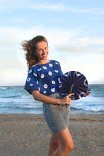 Load image into Gallery viewer, Indigo Adire Oniko loose crop top