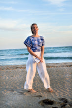 Load image into Gallery viewer, Itajime Adire crop top