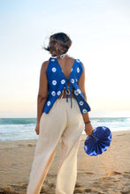 Load image into Gallery viewer, Indigo Adire Oniko top with back strings