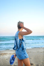 Carregar imagem no visualizador da galeria, Striped Indigo Tie&Dye top with side strings