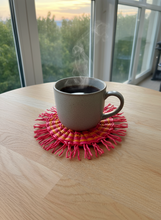 Load image into Gallery viewer, Pink coaster with mug next to glazing