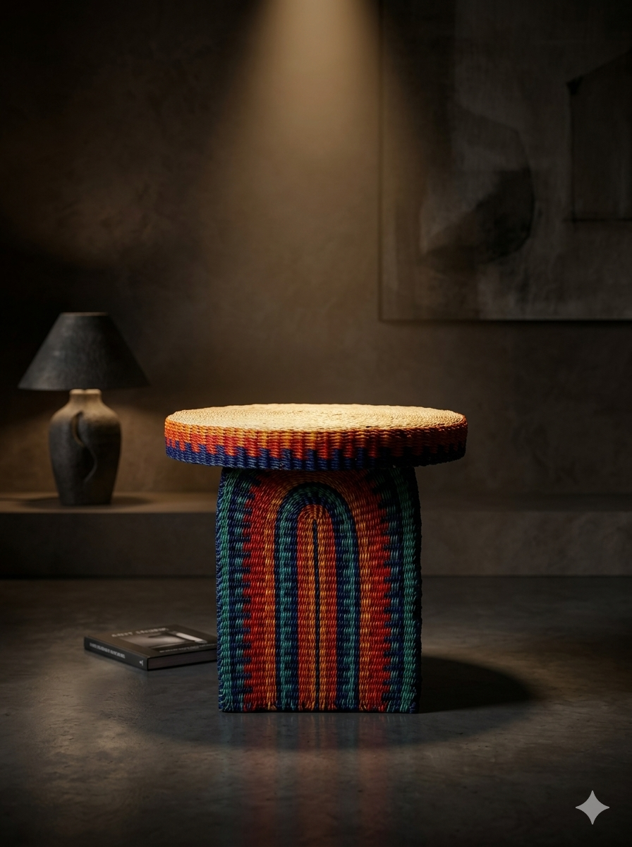 Rainbow Woven Stool