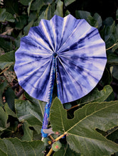 Load image into Gallery viewer, Indigo Abstract Tie &amp; Dye Fan
