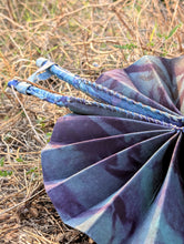 Load image into Gallery viewer, Blue Green Tie &amp; Dye Fan
