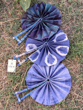Load image into Gallery viewer, Blue Green Tie &amp; Dye Fan
