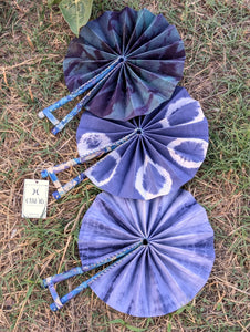 Blue Green Tie & Dye Fan