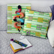 Load image into Gallery viewer, Green Kente Wax cushion cover
