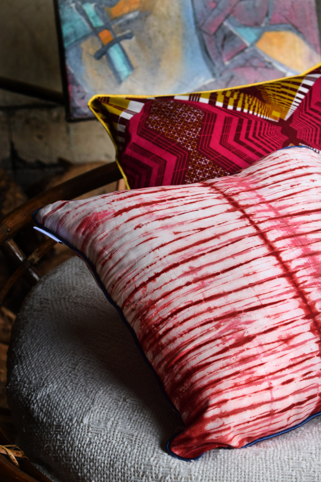 Fuschia Pink Tie & Dye cushion cover