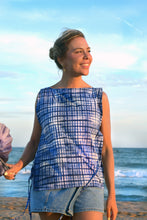 Load image into Gallery viewer, Itajime Adire sleaveless top with open back
