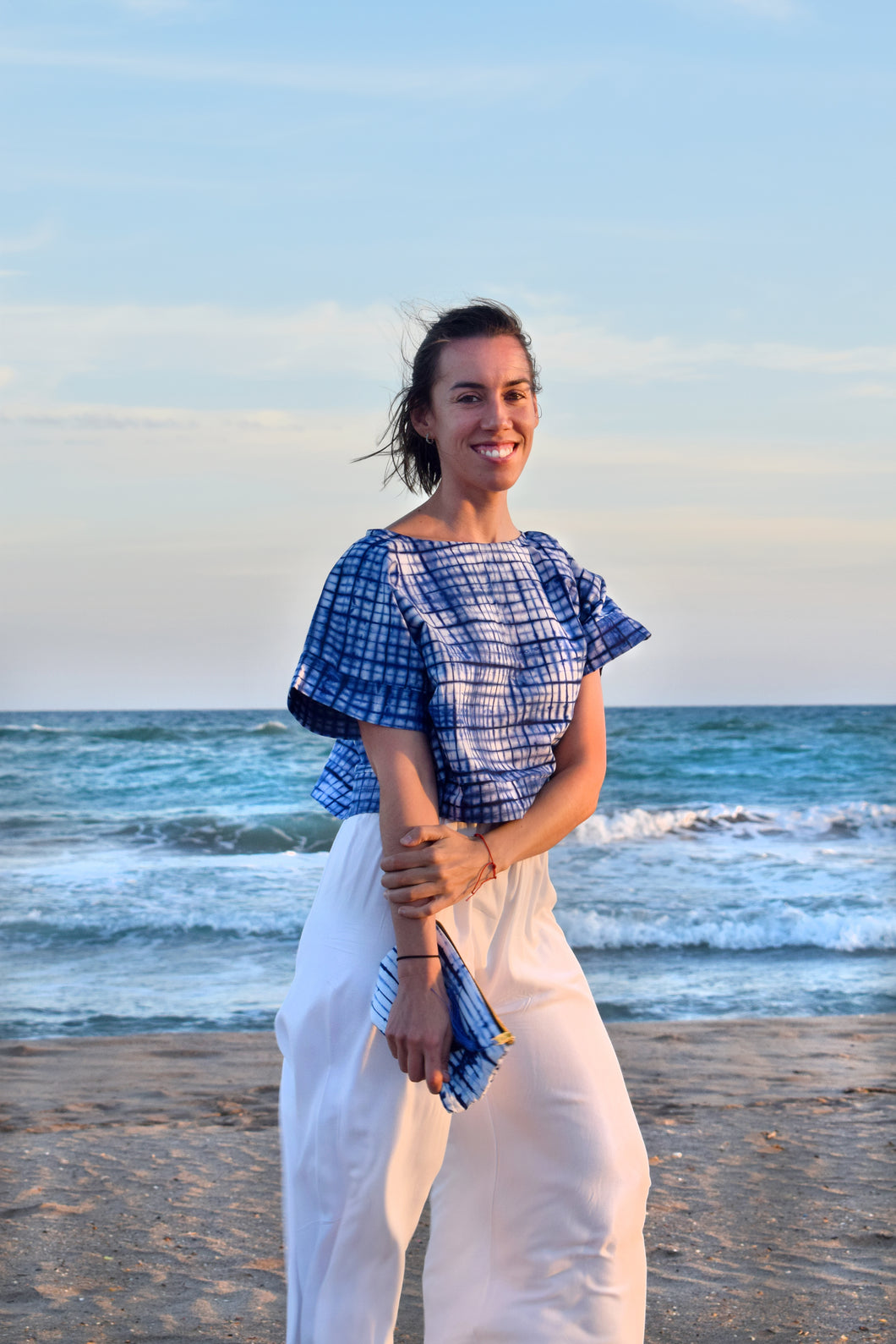 Itajime Adire crop top