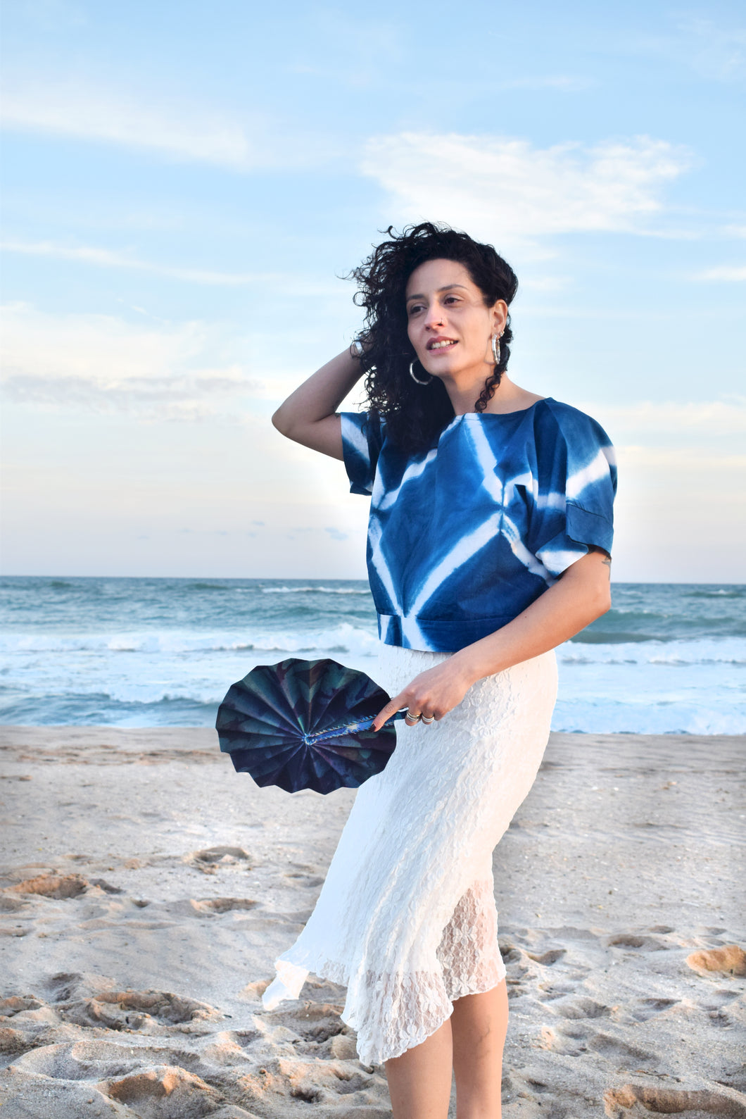 Deep Turquoise Tie&Dye crop top