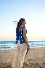 Load image into Gallery viewer, Indigo Adire Oniko top with back strings
