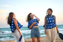 Load image into Gallery viewer, Indigo Adire Oniko loose crop top
