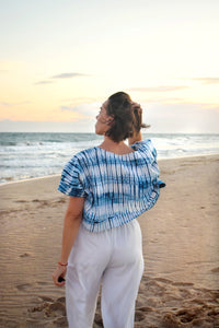 Striped Turquoise Tie&Dye crop top