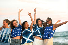 Load image into Gallery viewer, Deep Turquoise Tie&amp;Dye top with back strings
