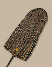 Load image into Gallery viewer, black and neutral straw woven banana leaf 
