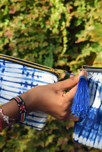 Load image into Gallery viewer, Striped Indigo Tie&amp;Dye pouch - Size M
