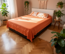 Load image into Gallery viewer, salmon pink bed cover set
