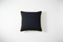 Load image into Gallery viewer, yellow batik cushion cover back in plain black cotton
