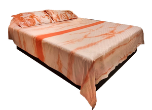 Salmon Pink Reversible Nigerian Tie Dye Bedsheet set