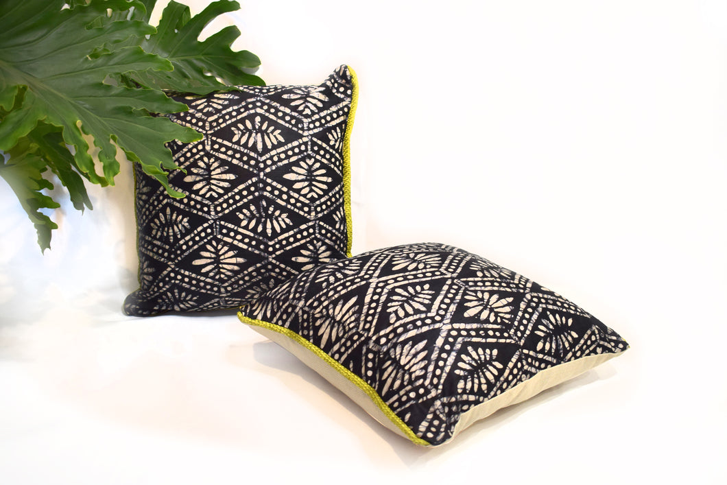 Dudu Ati Funfun Cushion Cases - Nigerian Batik