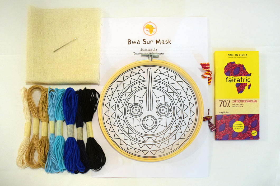 Bwa Mask DIY Embroidery Kit - Zanzibar colors