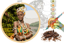 Load image into Gallery viewer, DIY Paint By Numbers kit - Akan Woman (Ghana)
